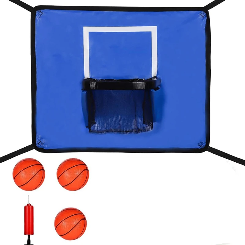 Trampoline Basketball Hoop Goal Kit, With Mini Balls And Pump For Kids Adults Indoor Outdoor Play Game Easy Install