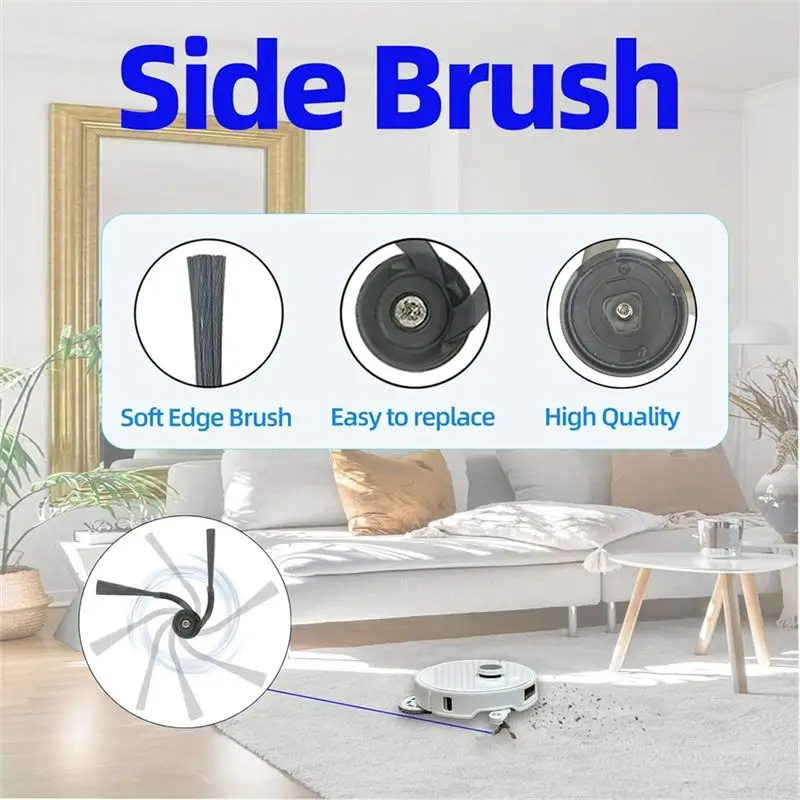 AT05-For Roborock Qrevo Curv/P20 Pro Robot Vacuum Cleaner Dual Main Side Brushes Hepa Filters Mop Pad Dust Bags
