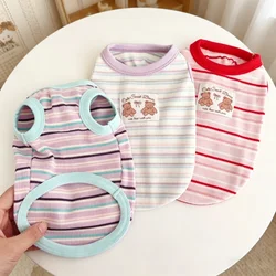 Chaleco a rayas para perro y gato – Vestido verano ligero con oso