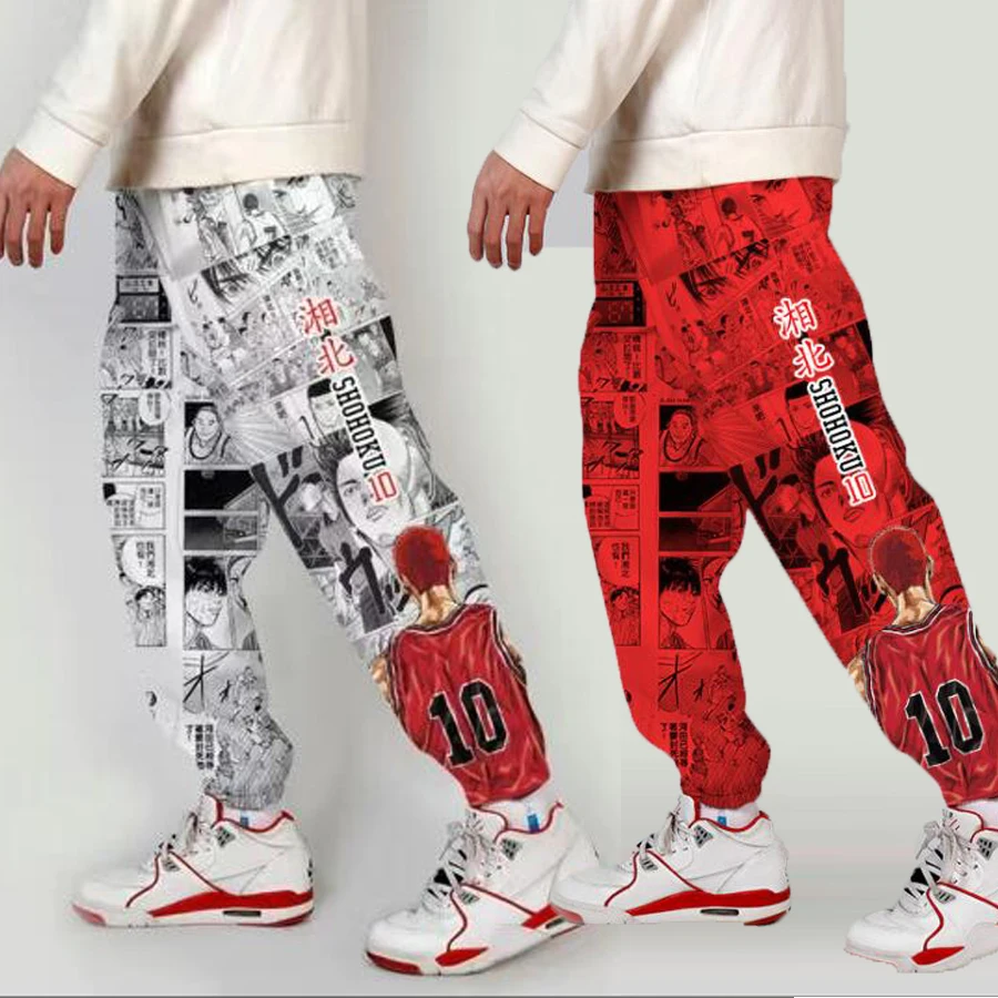 SLAM DUNK Shohoku Team 3D Joggers Pants Men/Women Casual Trousers Hip Hop Sweatpants Sakuragi Hanamichi Anime Cosplay Costumes