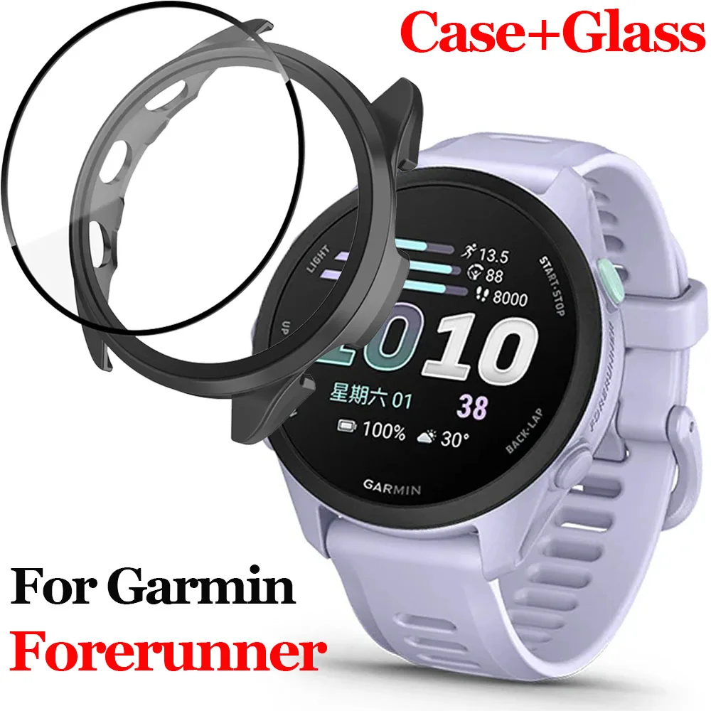 �y�Z�[�����zPC �P�[�X + HD �����K���X Garmin Forerunner 170/70/970/570/965/265/165 �p�ی�V�F�� Garmin Venu 3/4/Active 6/5 �J�o�[�p