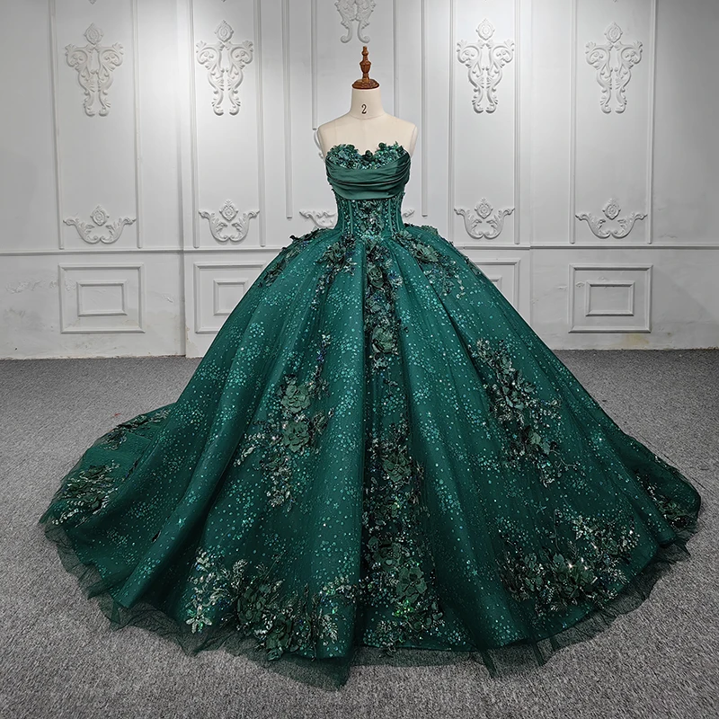 Janc ember träger lose Pailletten Applikationen Perlen Hof Zug Prinzessin exquisite Quince anera Kleider 2023 vestido de noche dy6521