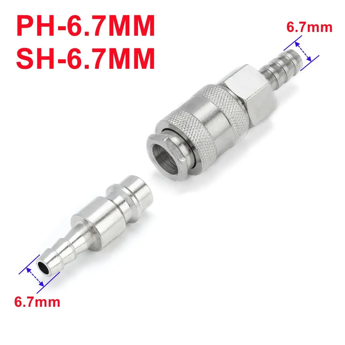 1Set European EU Type Pneumatic Fitting Connector Quick Coupler For Air Compressor Hose Barb Nozzle SH PH 6MM 8MM 10MM image 4