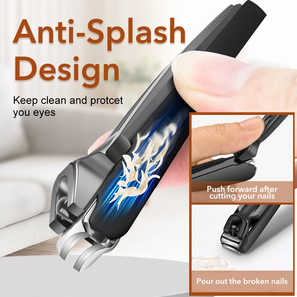 손톱깎이 1개 (손톱가루받이 포함) 튀어나오는 것을 방지하는 손톱깎이 가위 액세서리 매니큐어 도구 남녀공용 트리머