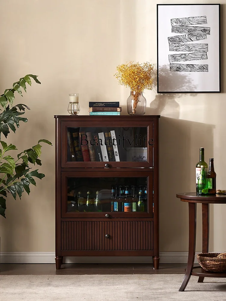 

S American Sideboard Cabinet Solid Wood Side Cabinet Simple Modern Retro Storage Locker Cherrywood
