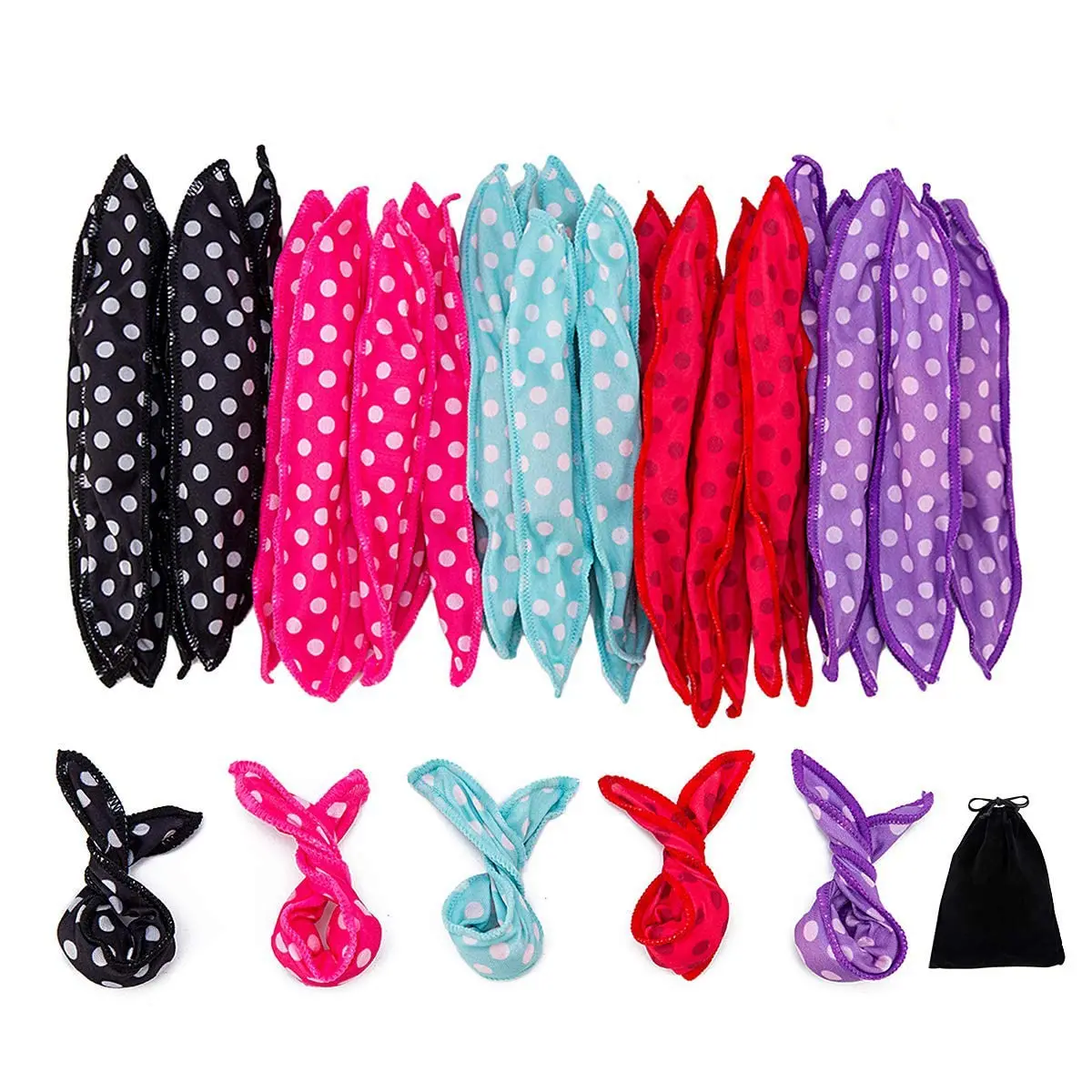

30Pcs Soft Foam Hair Curlers - No Heat, Sleep-Friendly, with Storage Bag