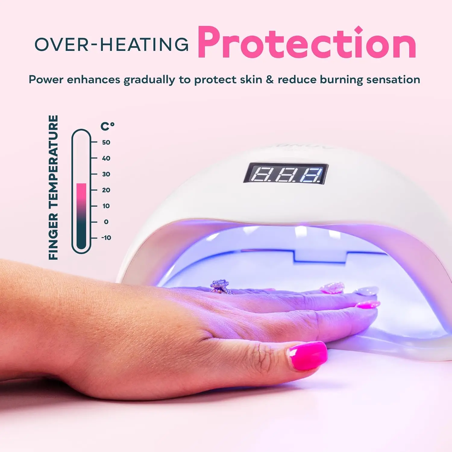 Professionele UV LED-nagellamp met sensor en timers voor het drogen van gellak in manicure en pedicure