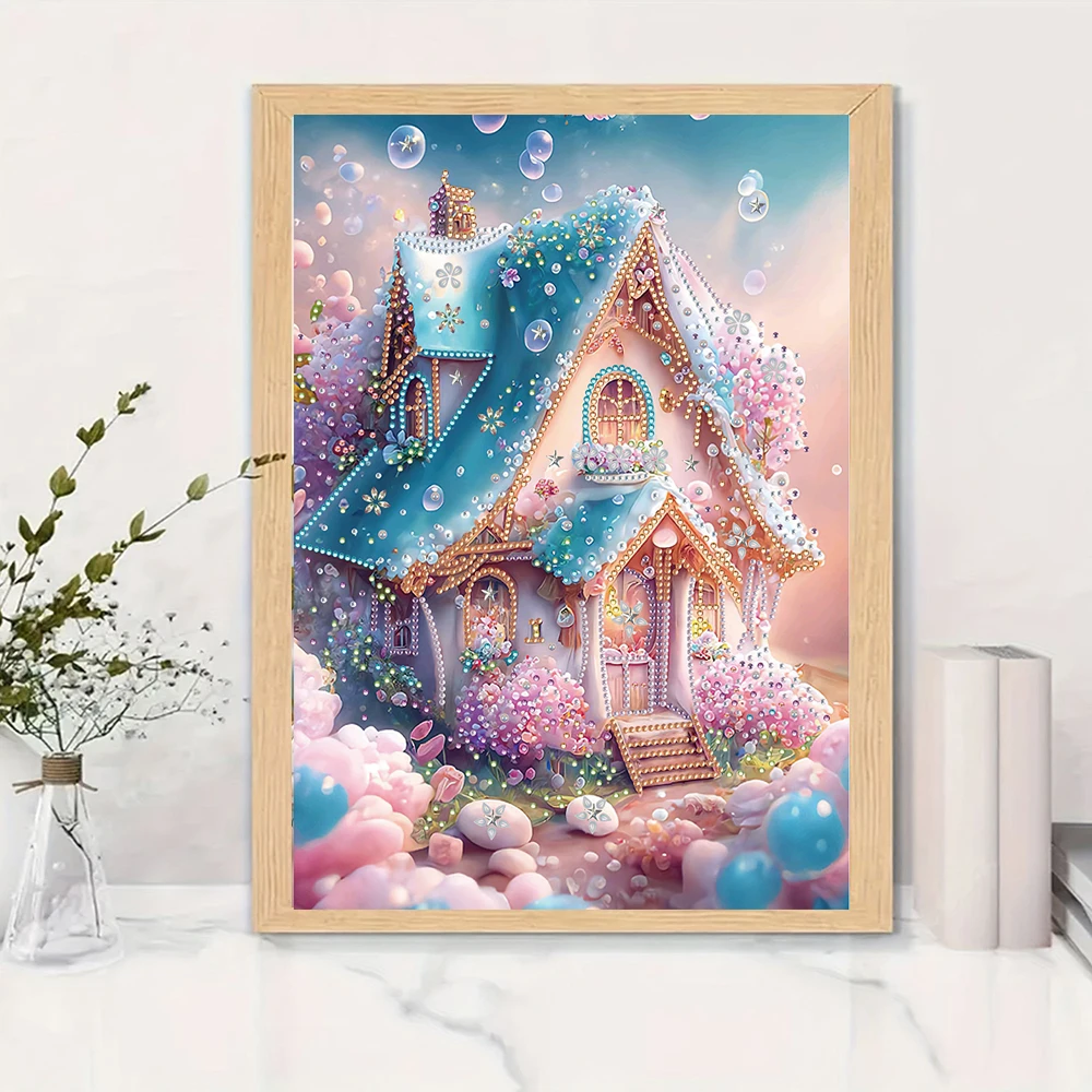 HOMFUN 5D pittura diamante fai da te forma speciale trapano casa delle fate paesaggio cristallo ricamo strass decorazione della parete di casa