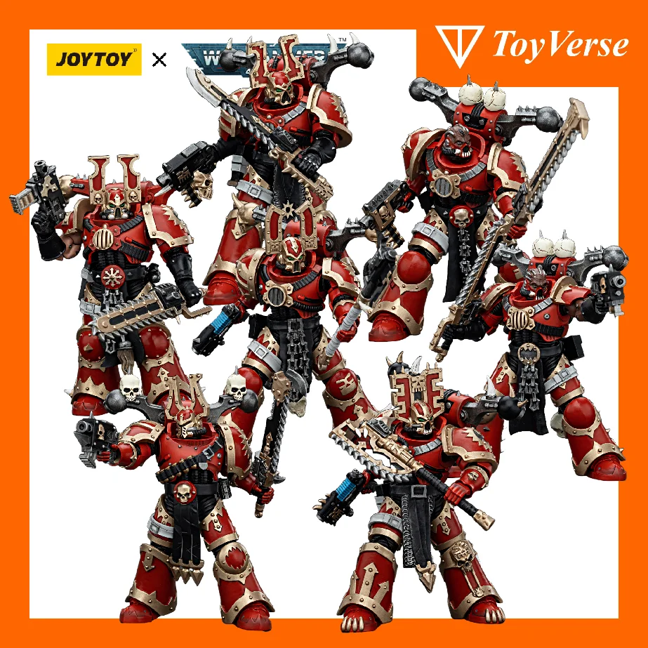 

[IN STOCK] JOYTOY Warhammer 40k 1/18 Action Figures World Eaters Khorne Berzerker 7PCS Model Toy