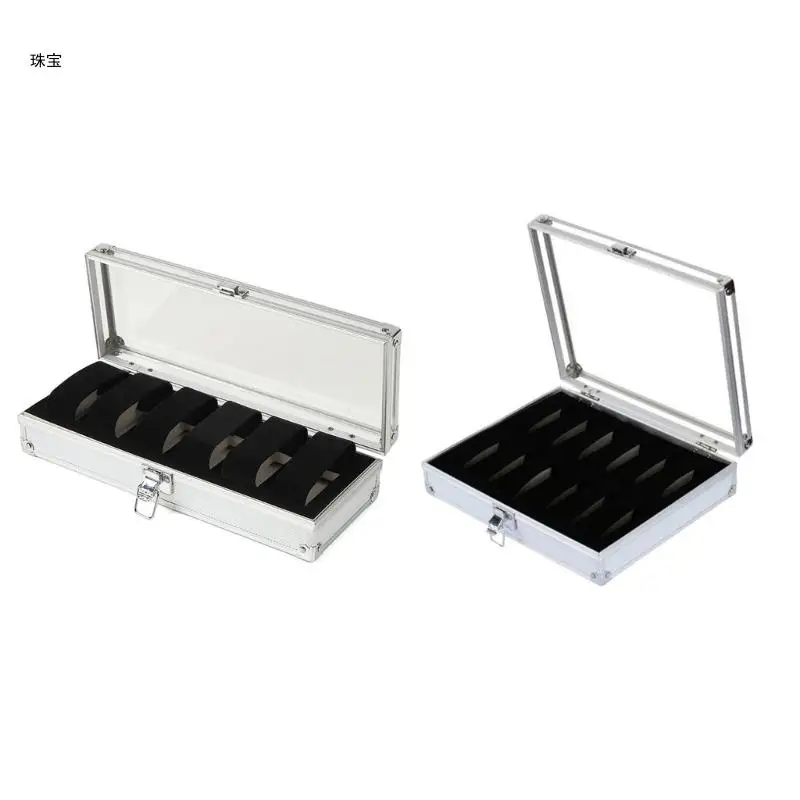 X5QE 6/12 Slots Watch Cases with Large Transparent Lid Watch Box Watch Box