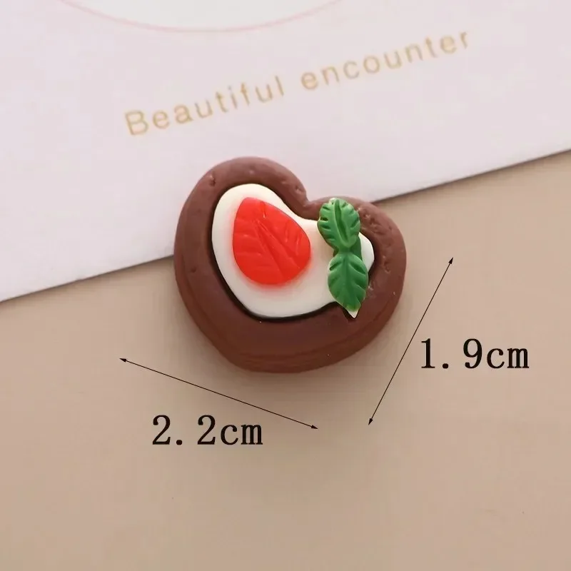 10Pcs Simulation Chocolate Cream Cake Resin Charms Fake Food Ornaments DIY Cream Glue Handmade Decor Accessories