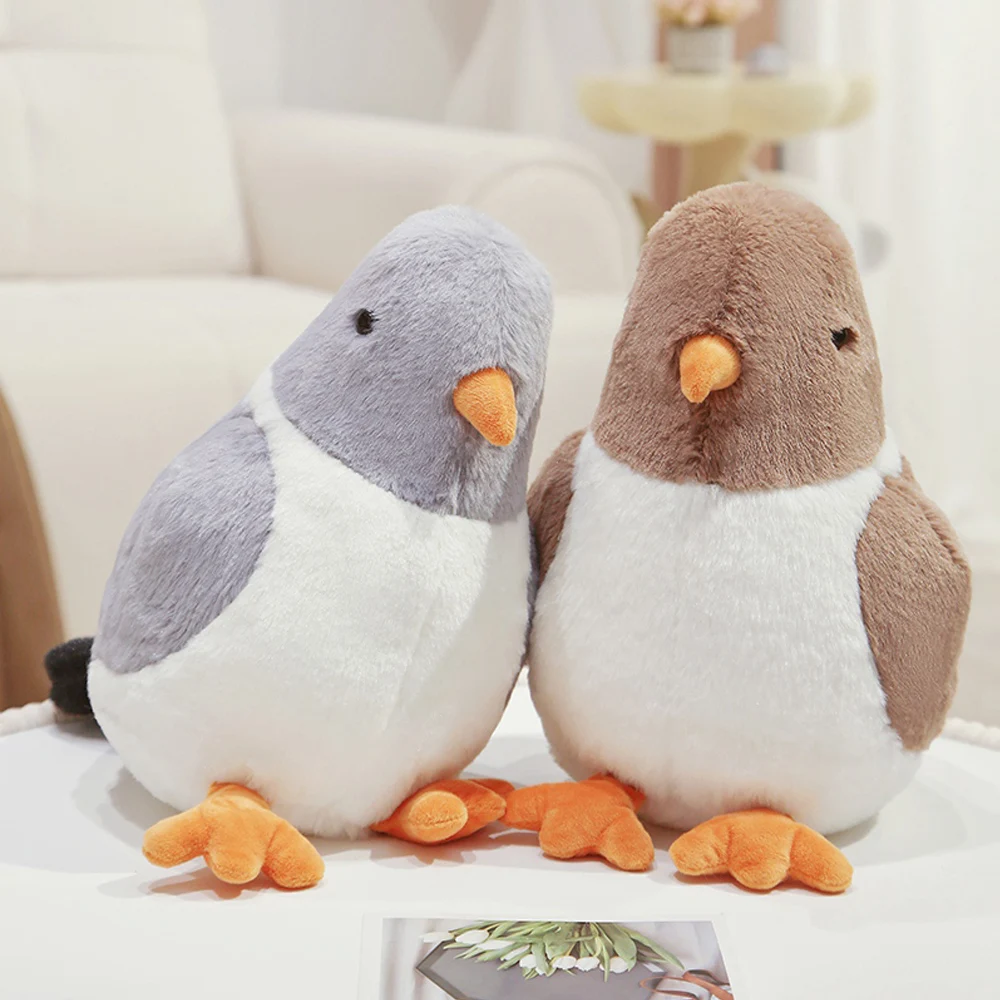 Simulated Round Chubby Pigeon Plush Toys Cartoon Bird Peace Dove Dolls Stuffed Home Decratied Ornaments Gifts for Kids Girls