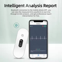 Bluetooth Wearable EKG Monitor ECG Machine Heart Monitoring Device Portable Handheld EKG Monitor USB Charging PDF Data Report