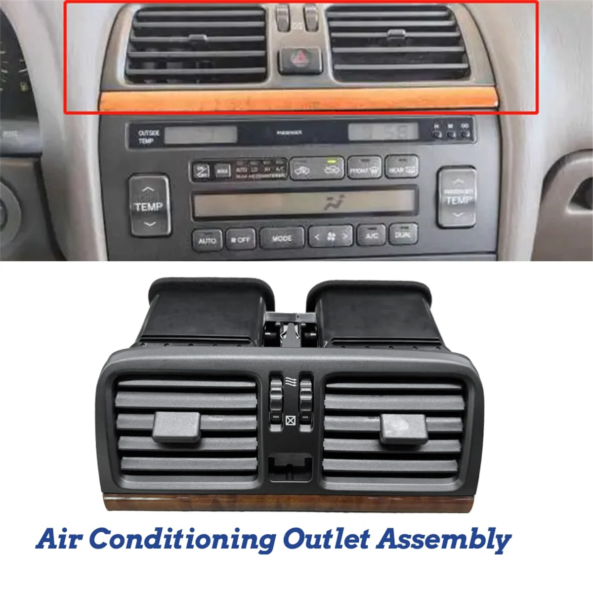 Car Center Console Dashboard Air Conditioning Outlet Assy for Toyota Lexus 400 LS400 1998-2000 A/C Air Vent Grille