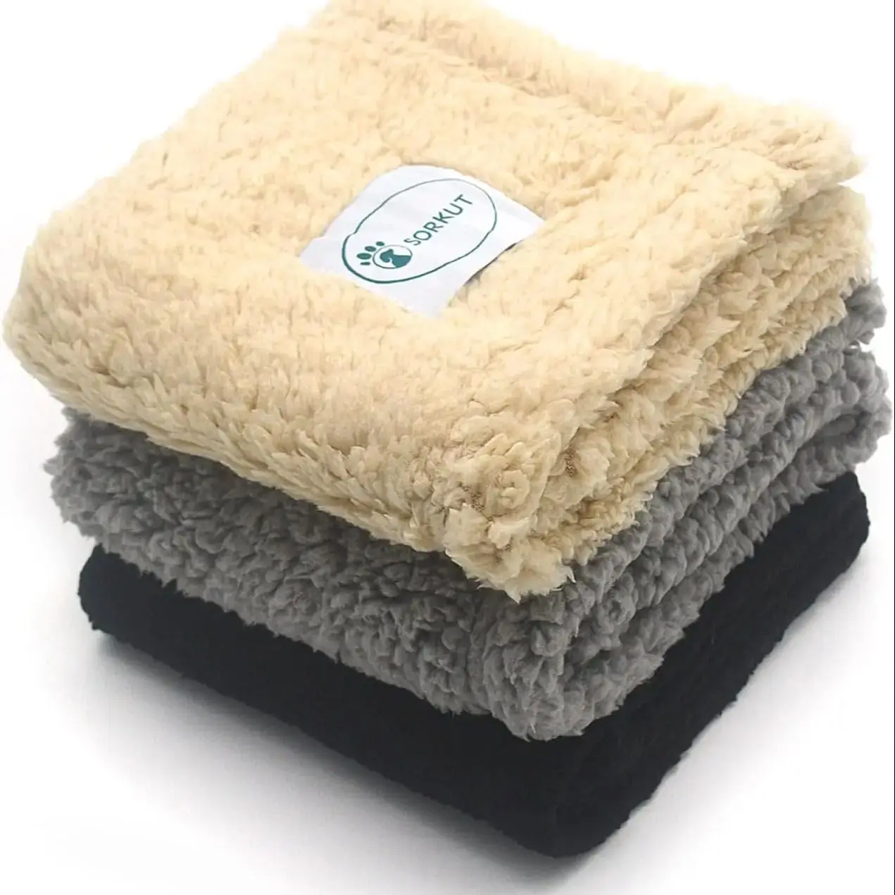 

1 Pack 3 Dog Blanket Calming Blankets Fluffy Premium Fleece Puppy Soft Sherpa Pet Blanket for Dog Puppy Cat