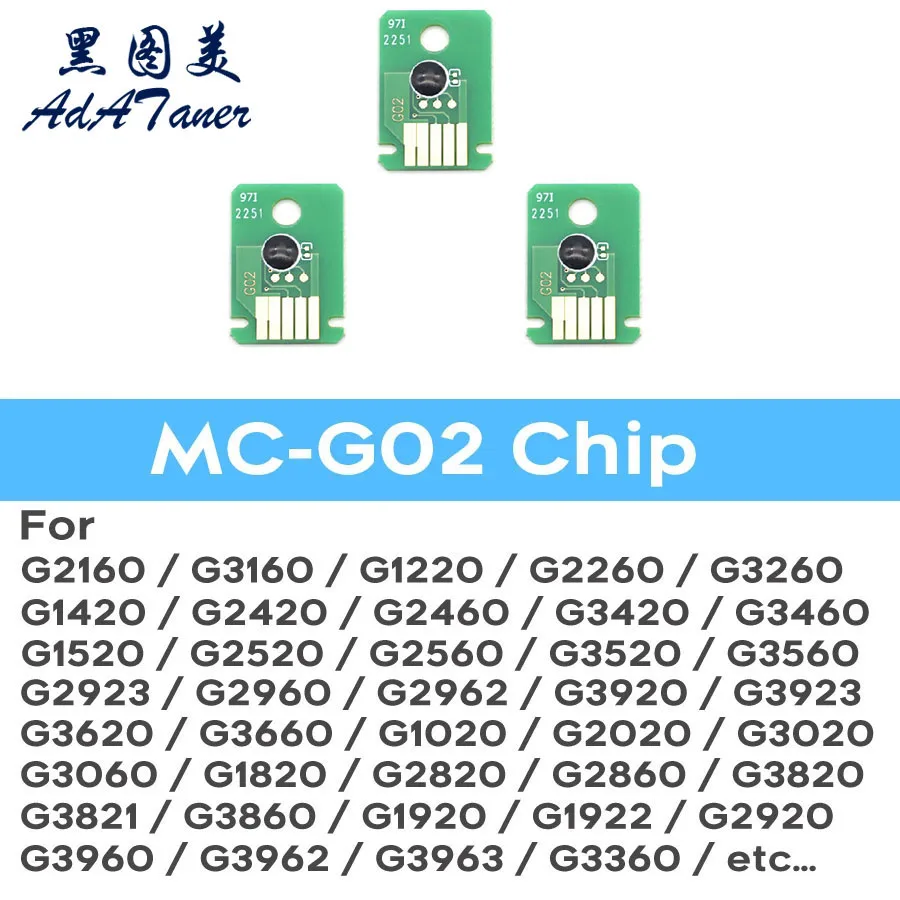 10X MC-G02 Maintenance Waste Ink Tank Chip for CANON G1020 G2020 G3020 G3060 G1220 G2160 G2260 G3160 G3260 G540 G550 G570 G620