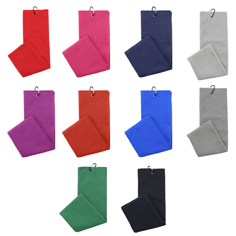 Microfiber Cotton Golf Towel With Carabiner Hook Cleans Clubs Golf Towel Balls Hands Cleaning Towels 30 * 30 * 1cm