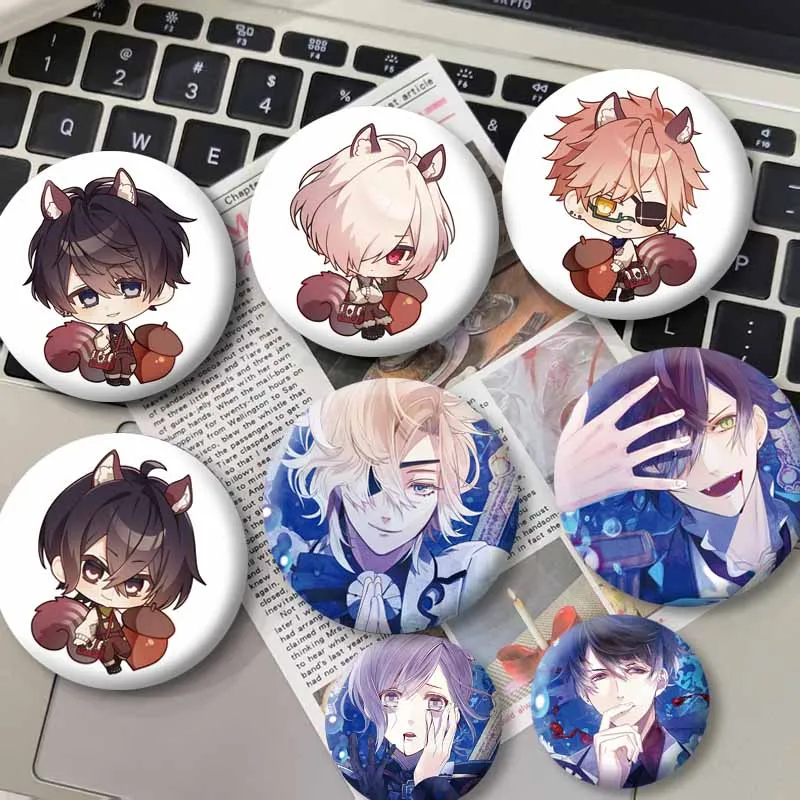 Shu Kanato Subaru Laito Ayato Azusa Yuma Kou Ruki Shin Reiji Cartoon Brooch DIABOLIK LOVERS Anime Game Badge Bag Hat Shoes Decor