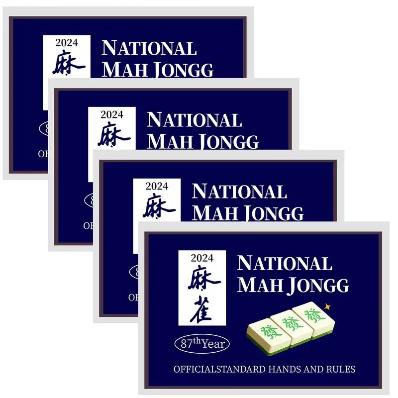 Mahjong Cards 2024 Large Print 4 Pcs Mah Jongg Card Set 2024 Mahjong Scorecard Official Standard Hands And Rules Mahjong