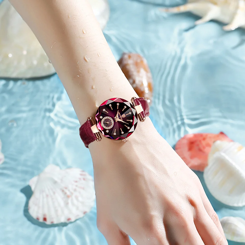POEDAGAR Original Quartz Ladies Watch Waterproof Leather Elegant Woman's Wristwatch High Quality Fashion Watches For Women Reloj