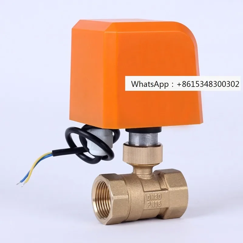 Brass electric ball valve two way, two wire, normally closed, normally open electric water valve switch, two-way valve AC220V