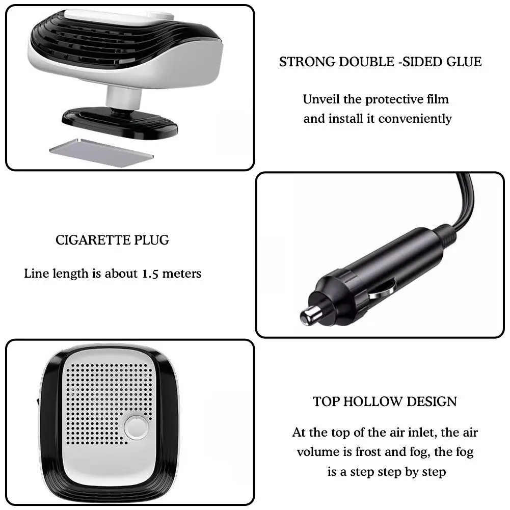 Car Winter Fast Heating 120w Electric Heated Fan Auto Windshield Defogging Heating Cooling Truck RV SUV Travel Camper Tools image 6