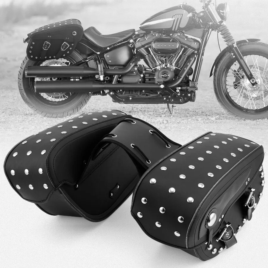 

Motorcycle Side Saddle Bags Waterproof Tool Bag Saddlebags Luggage For Harley