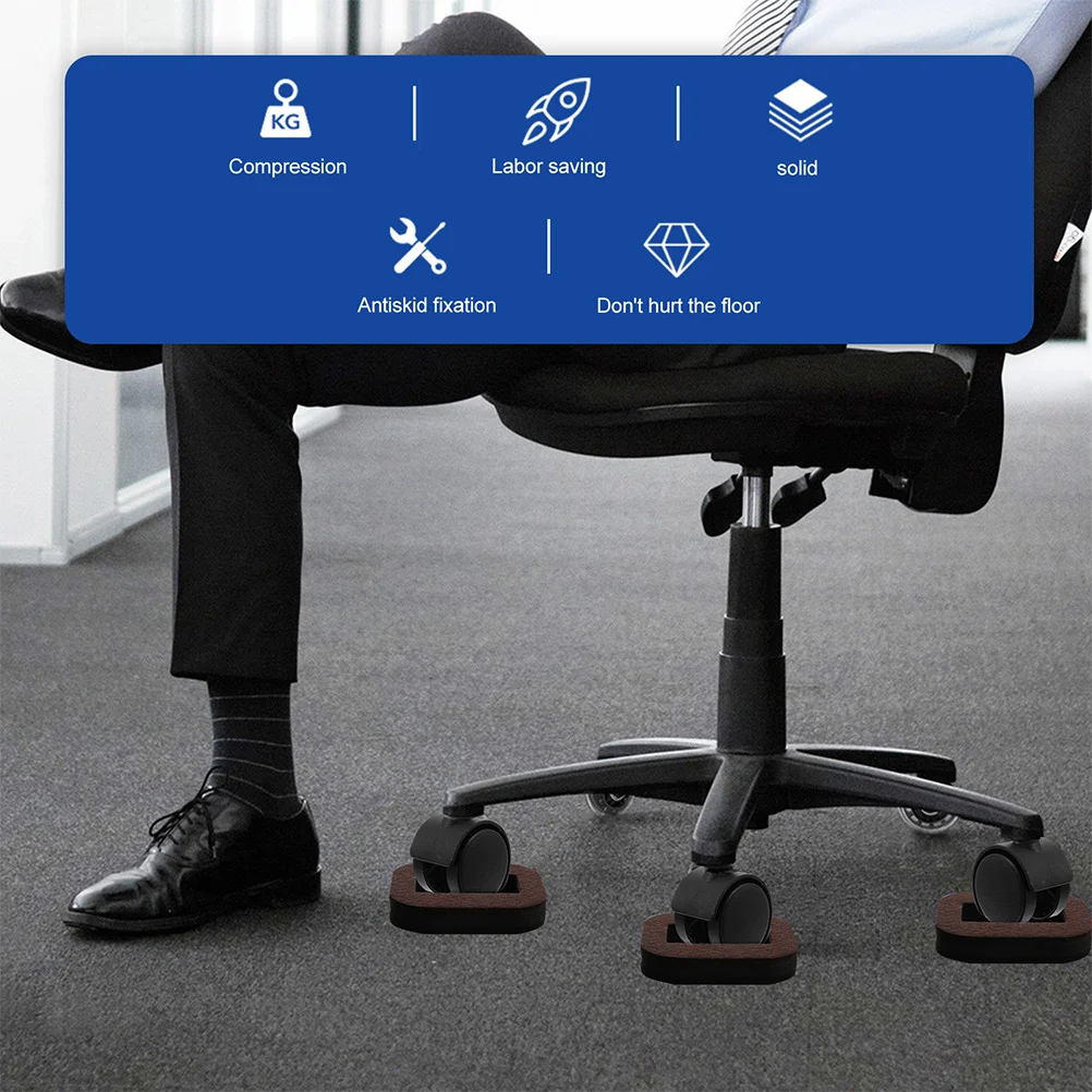 

10Pcs Felt Furniture Caster Cups Chair Leg Floor Protectors Anti-Vibration Shock-Absorption Pads for Chairs Tables Recliners