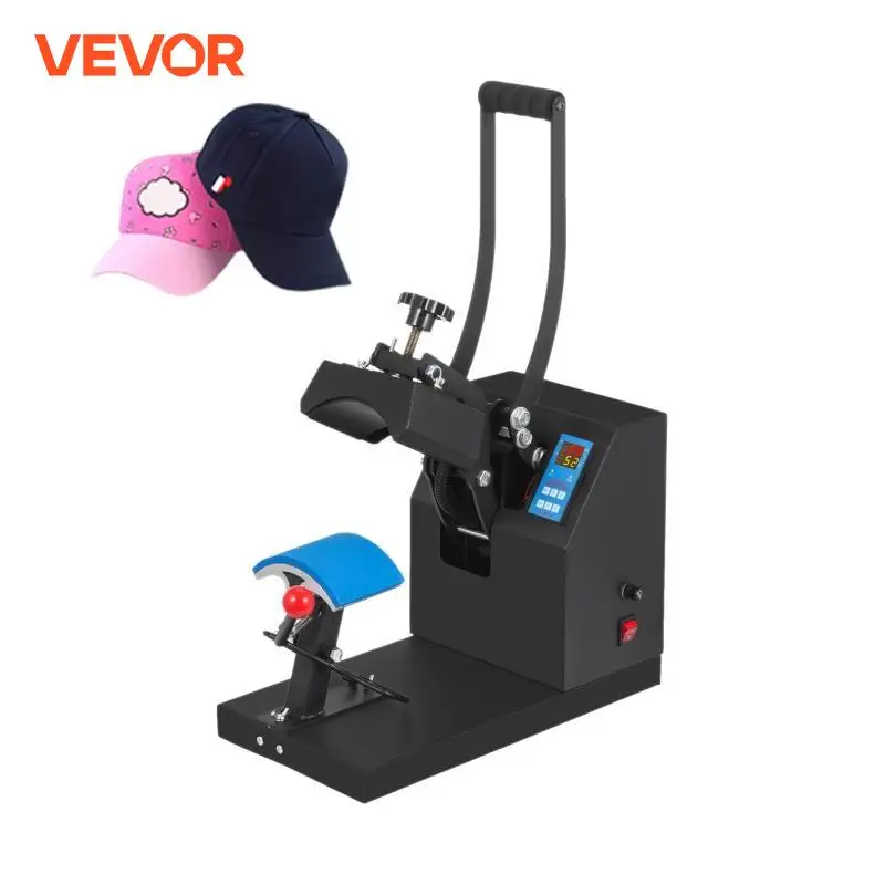 VEVOR-Presse à chaud pour casquette de chapeau, transfert de chaleur, machine d\'estampage et de sublimation, affichage numérique à clapet pour la