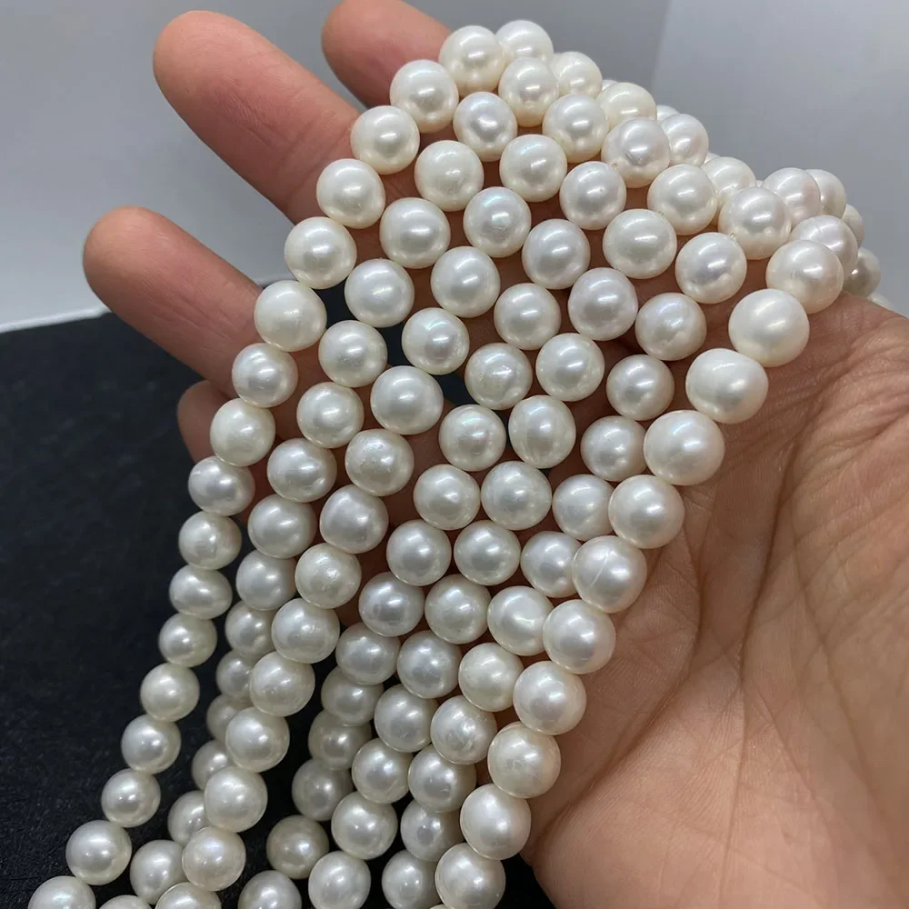 AA Grade 100% Natural Freshwater Pearl Beads 6-9mm High Quality Near Round Pearls Charm Jewelry DIY Bracelet Necklace Accessory