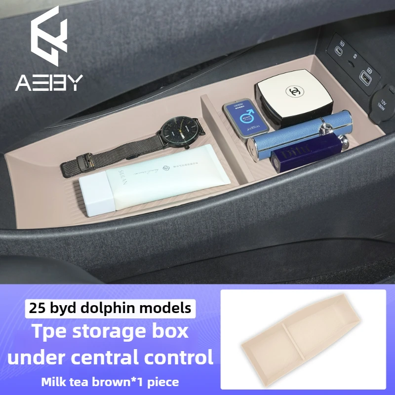 

AEBY For BYD Dolphin Smart Driving Edition 2025 Car Central Lower Single Layer Layer Tray Divider Organizer Storage Box Tidying
