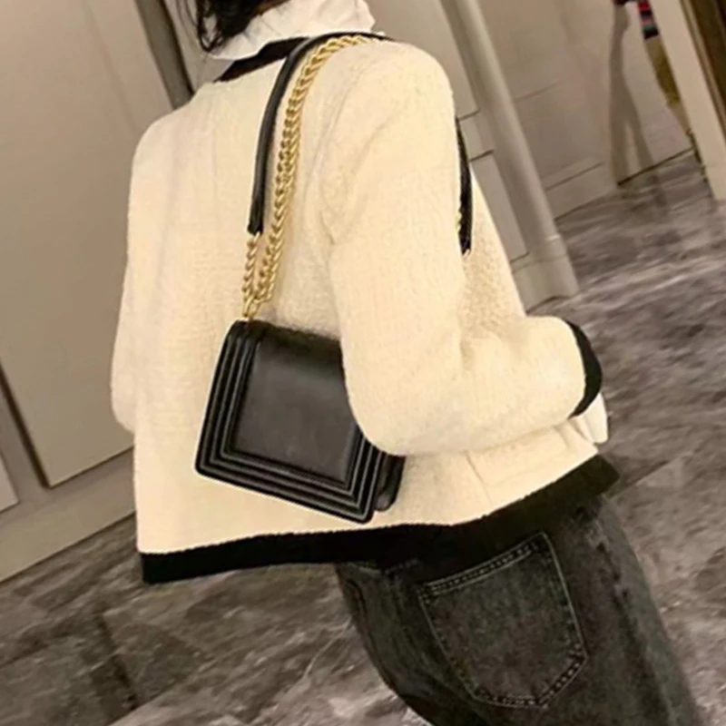 2023 spring small fragrance new style celebrity elegant pocket tweed color contrast three-dimensional fashion suit short jacket