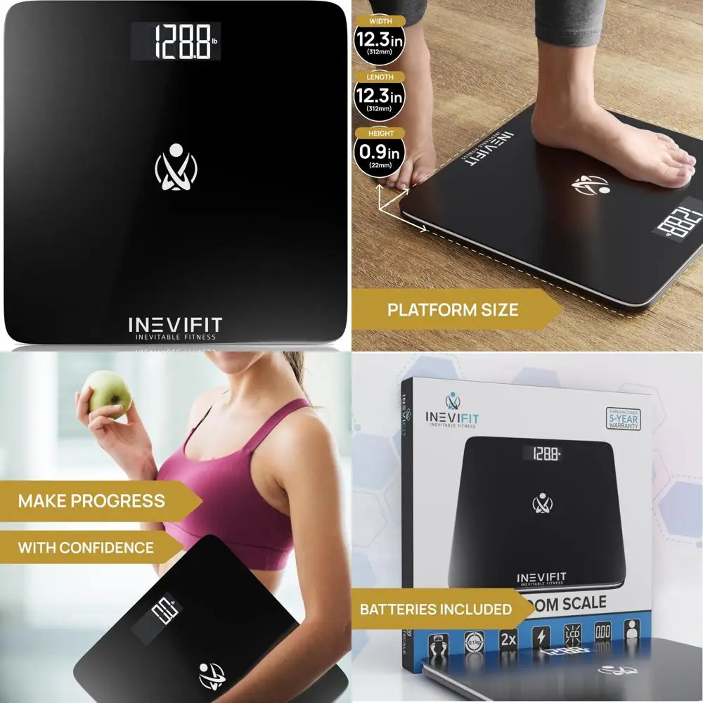 

Highly Accurate Digital Scale for Bathroom, Measures Weight Up to 400 lbs, Includes Batteries, Ideal for Body Tracking