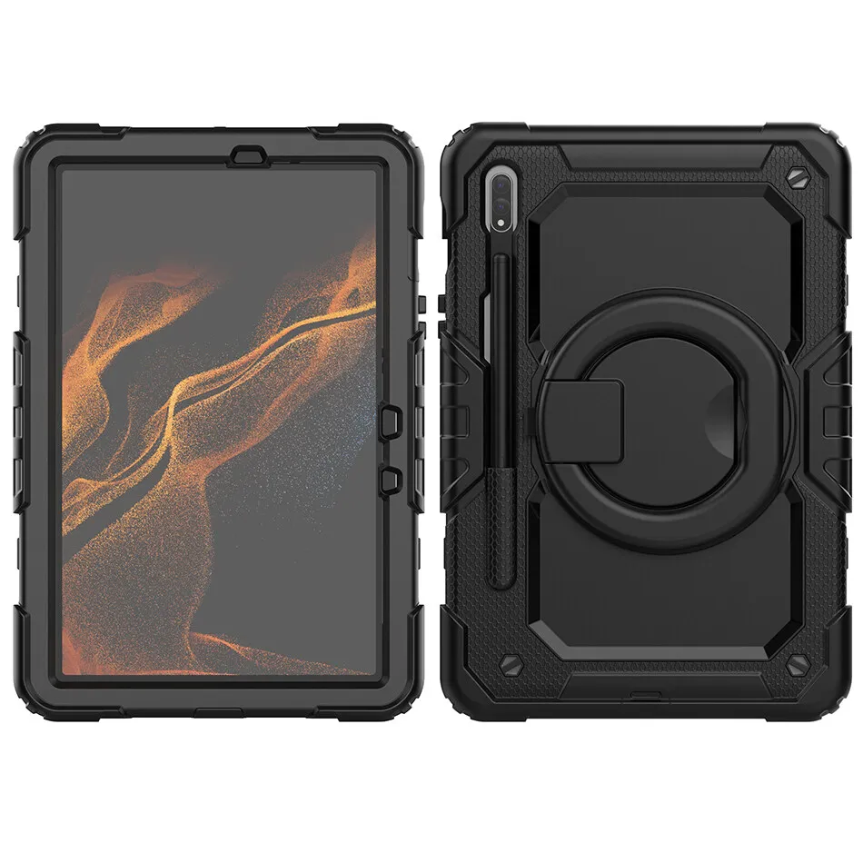 Imagem -02 - Hight Impacto Case para Samsung Galaxy Tab s7 s8 Plus X800 X806 T970 Capa à Prova de Choque com Alça Tab s7 fe T735 Case Estudante