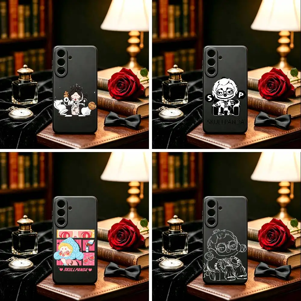 Hot SP Cute Skullpandas Phone Case For Samsung Galaxy A73,A72,A71,A70,A53,A52,A51,Others Soft Black Cover