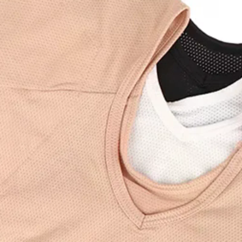 Underarm Sweat Absorption Pad Vest Mesh Quick-Drying T-shirt Shape Breathable Perspiration Absorbing Anti-Sweat Stain Milk Silk