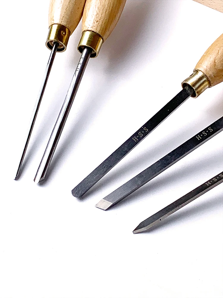 5PCS HSS Small Woodturning Chisel SET For Small Details 1501, 1502, 1503, 1504, 1505, (1506) Packed with Thick Canvas Bag image 6