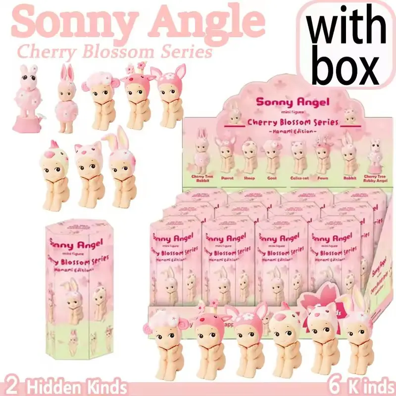 

2025 Cherry Blossom Series Sonny Angel Blind Box Hanami Edition Sitting Posture Dolls Model Ornament Kawaii Desk Decor Gifts