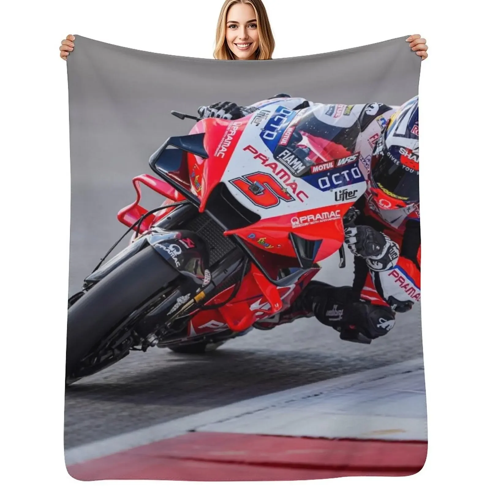 

Johann Zarco Throw Blanket Bed Fashionable Bed covers blankets ands Stuffeds Blanket