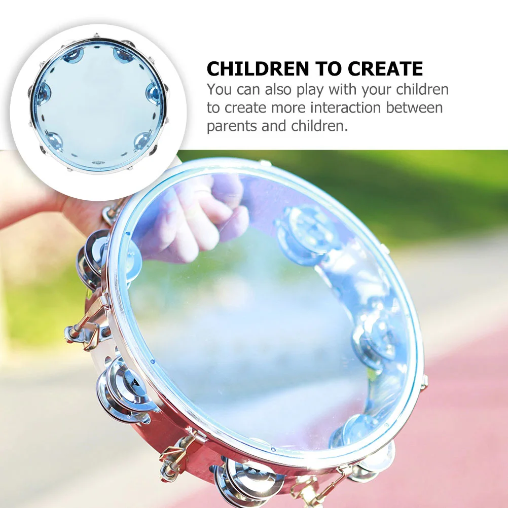 

Hand Tambourine Drum Kids Musical Instruments Educational Percussion 8 Inch Metal Handheld Drum Interactive Parent Child