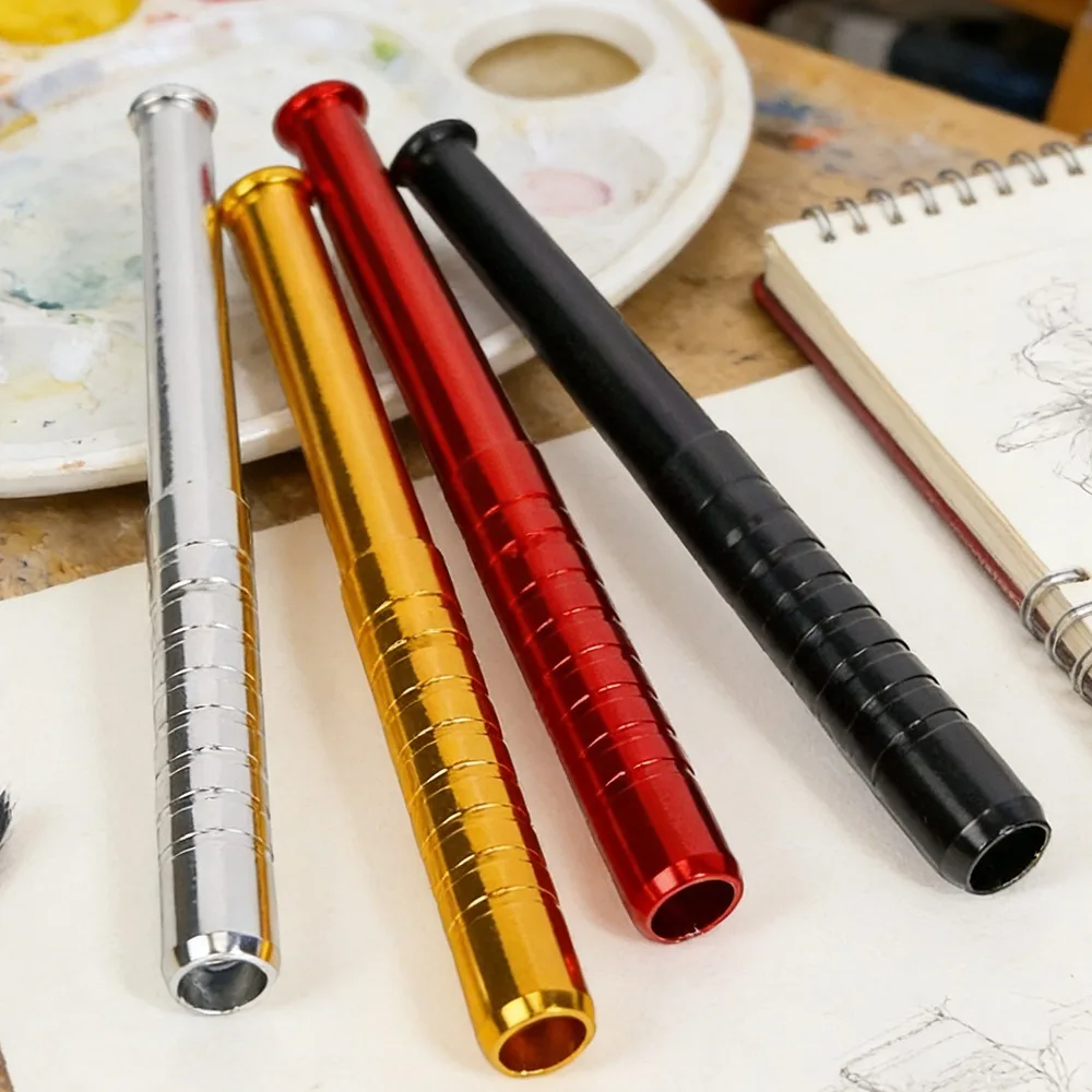 

Long Baseball Style Straw 78mm Creative Hollow Design Aluminum Alloy Smoking Accessories Kitchen Small Tool