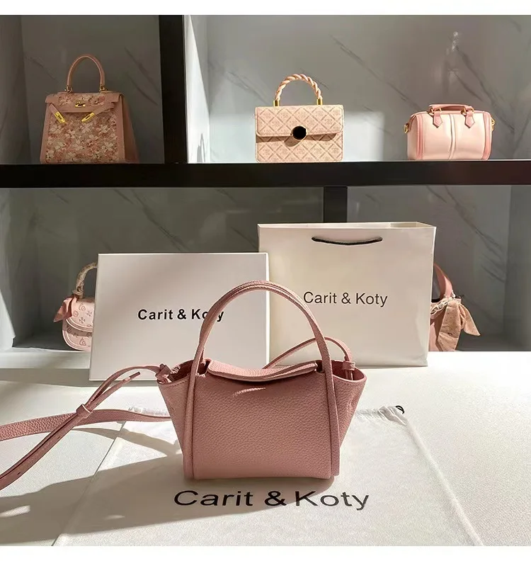 High Quality Casual Bag Textured Leather Bucket Bag Women Fashion Handbag Lady Purse Female Shoulder Messenger Bag