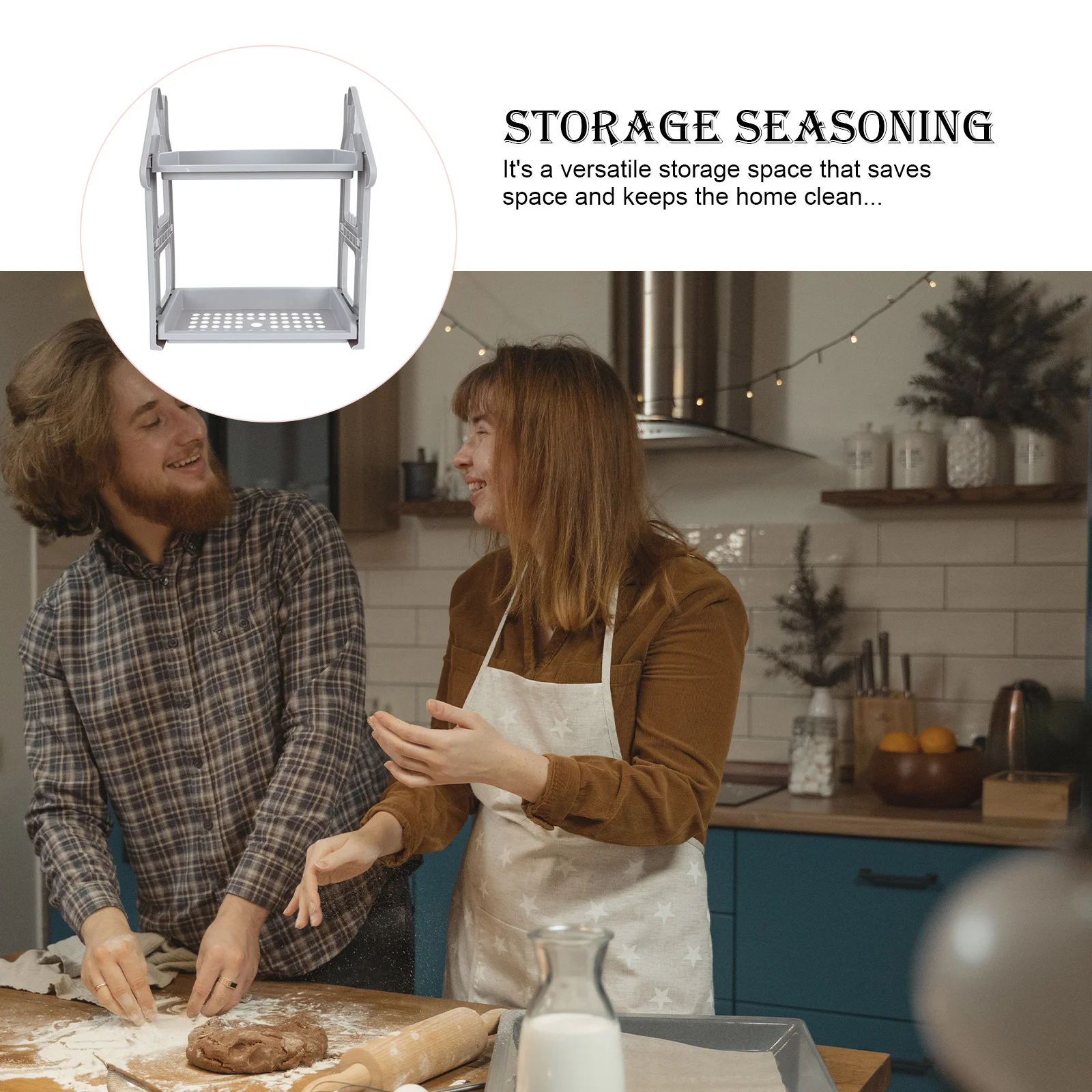 

1Pcs Versatile Storage Rack Two-Layer Compact Shelf Bathroom Kitchen Utensil Cosmetics Holder Seasoning Stand Storage Organizer