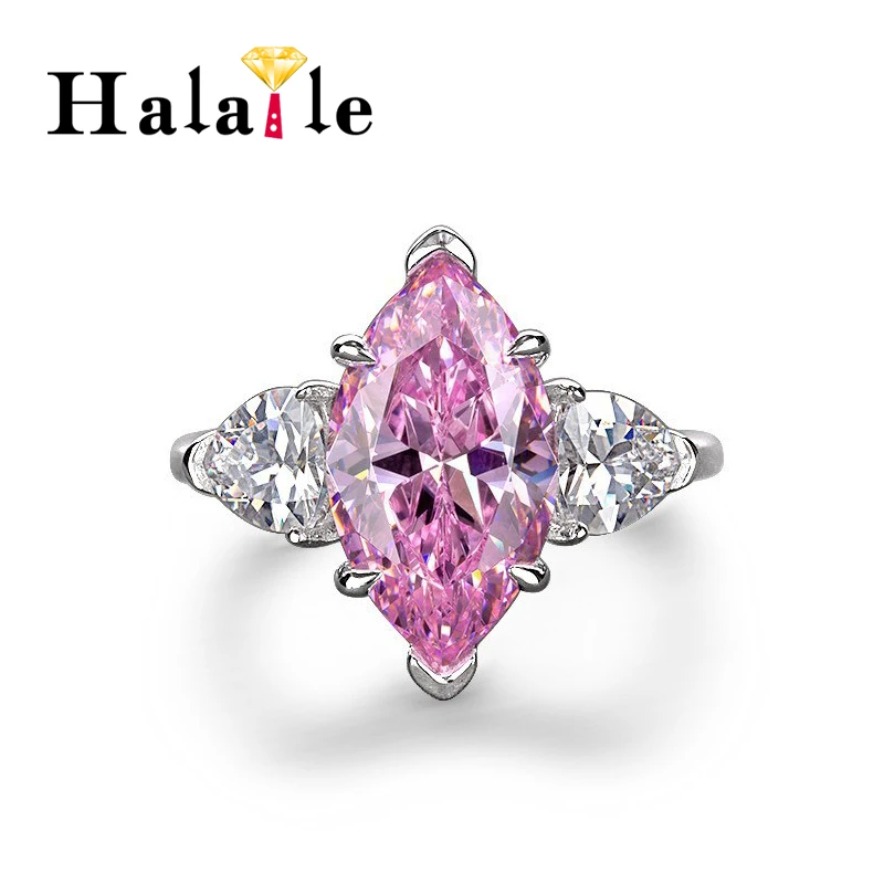 

Halaile 3CT 8*14 мм 5A циркон S925 стерлингового серебра ювелирные изделия кольцо с бриллиантом маркизы ювелирные изделия женские вечерние свадебный подарок