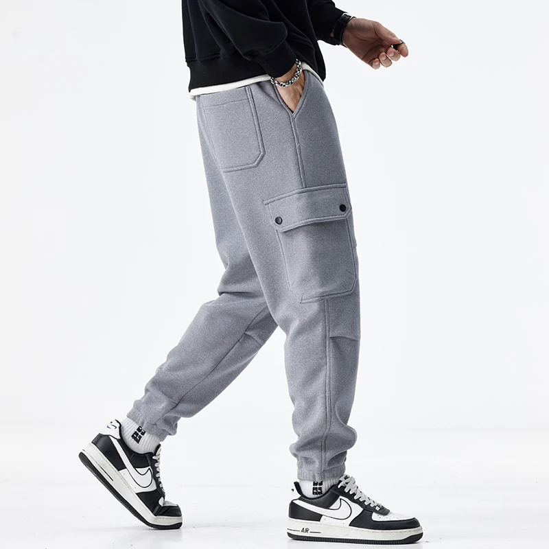 2025 Spring Autumn Style Men's Knitted Casual Pants Korean Fashion Loose-fitting Jogging Pants Comfortable Overalls Male