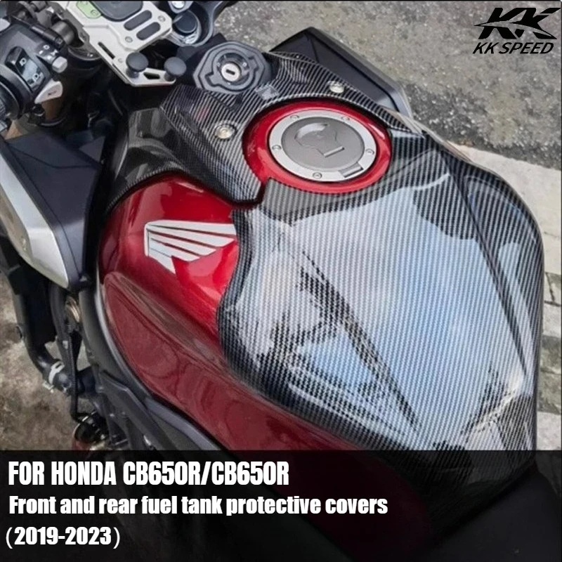 

Аксессуары для мотоциклов, передние и задние защитные крышки топливного бака для Honda CB650R CBR650R 2019 2020 2021 2022 2023, углеродное волокно