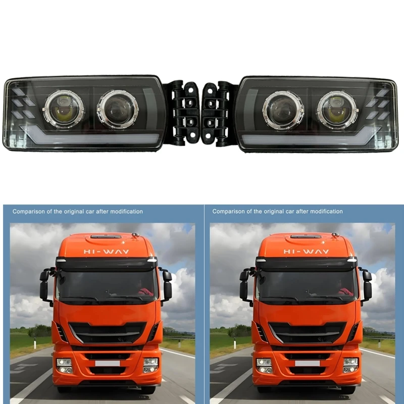 1pc rh ou 1pc lh 24v caminhão led farol apto para 2012 iveco stralis hi-way eurocargo caminhão 5801571745 5801571746