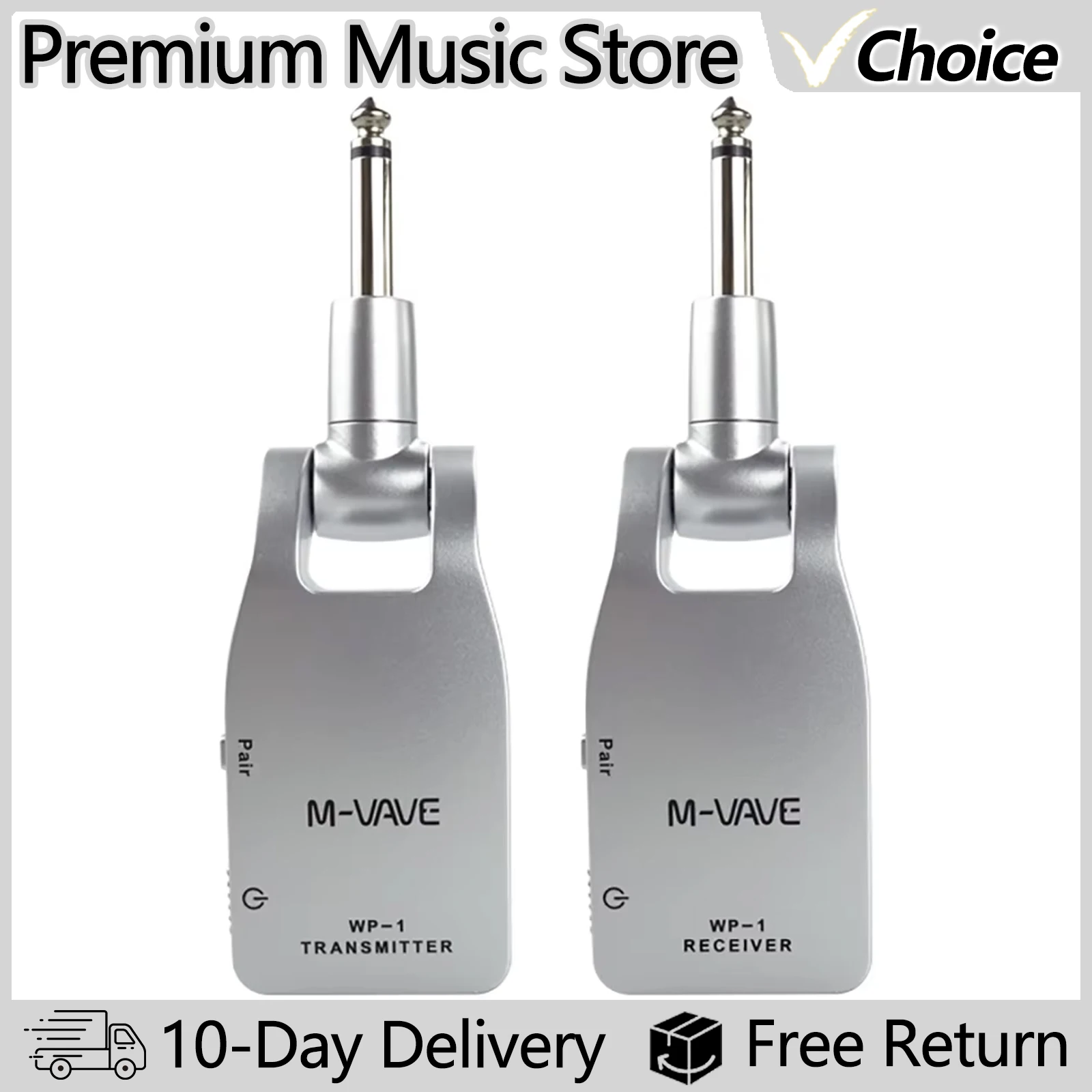 M-VAVE WP-1 Wireless Guitar System 2.4G Wireless Transmitter Receiver Rechargeable 30M Transmission Range for Electric Guitar
