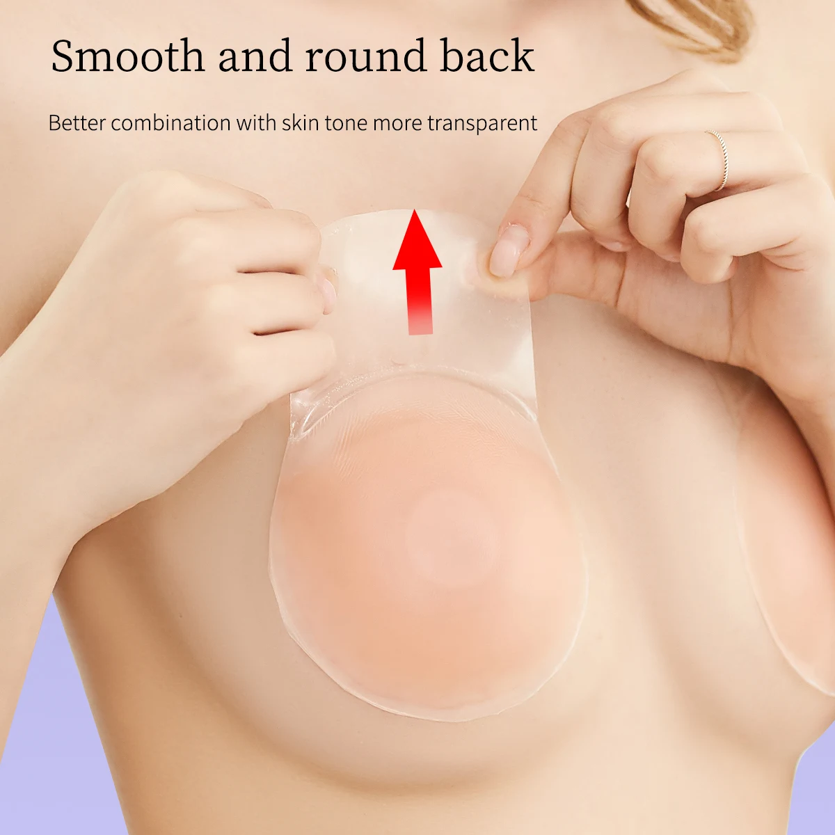2 Pieces/Set of Circular Flower Shaped Women\'s Silicone Pull-Up Chest Patch Ultra-Thin Anti Convex Solid Adhesive Chest Patch