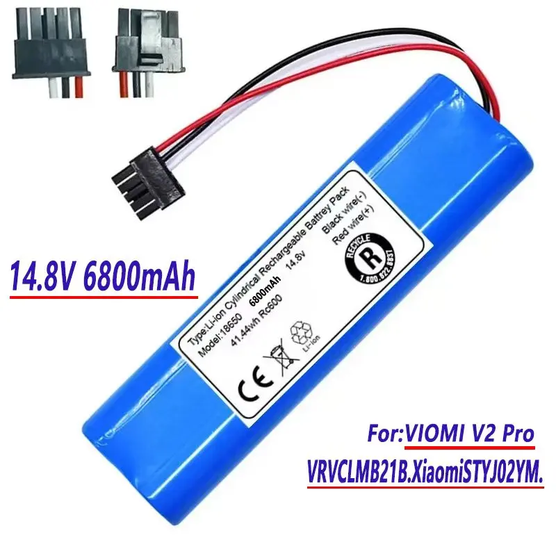 

100%.Original.New.Batería.de.litio de.14.8V 6800mAh para.VIOMI V2 Pro.VRVCLMB21B.XiaomiSTYJ02YM.